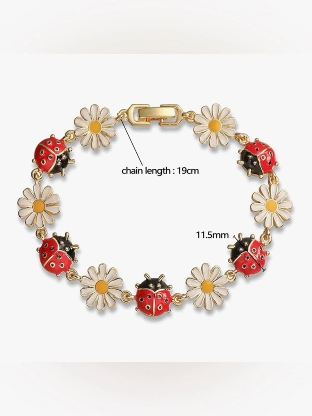 Daisy & Ladybug Gold-Tone Charm Bracelet - Picture 2 of 5